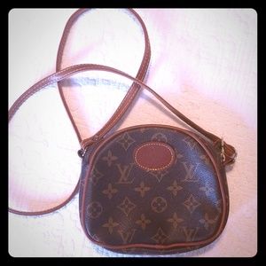 Tan & brown small crossbody